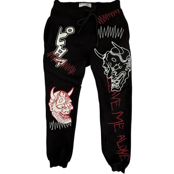 smoke rise ny Other - Smoke Rise Split Jogger Sweatpant Men Small Leave Me Alone Embroidered Devil